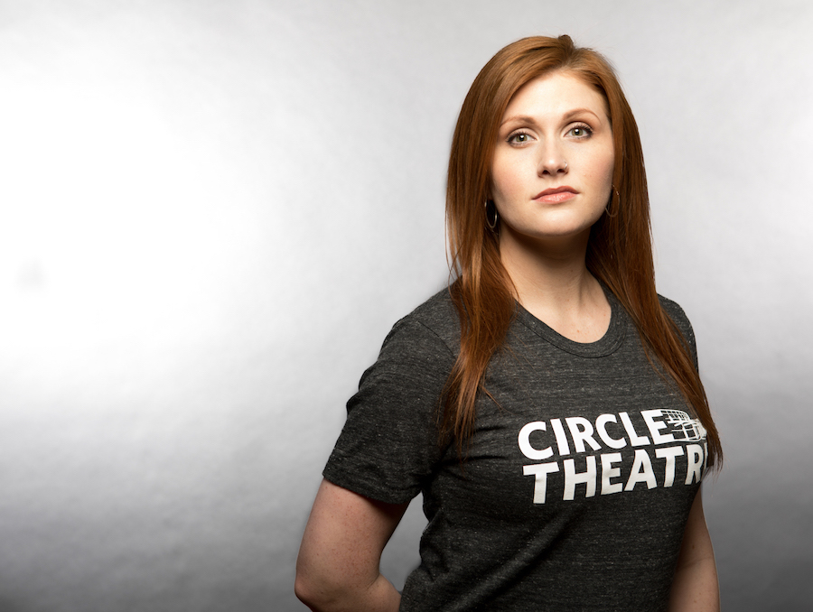 Dark gray Circle Theatre t-shirt, featured on MarkIt Merchandise's screen print and embroidery blog