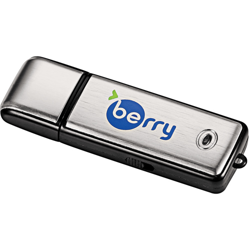 Silver classic USB flash drive 1GB, with 2 colored logo