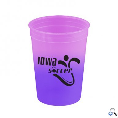 Light purple/Dark purple color changing up with one color logo. Call MarkIt Merchandise for a quote!