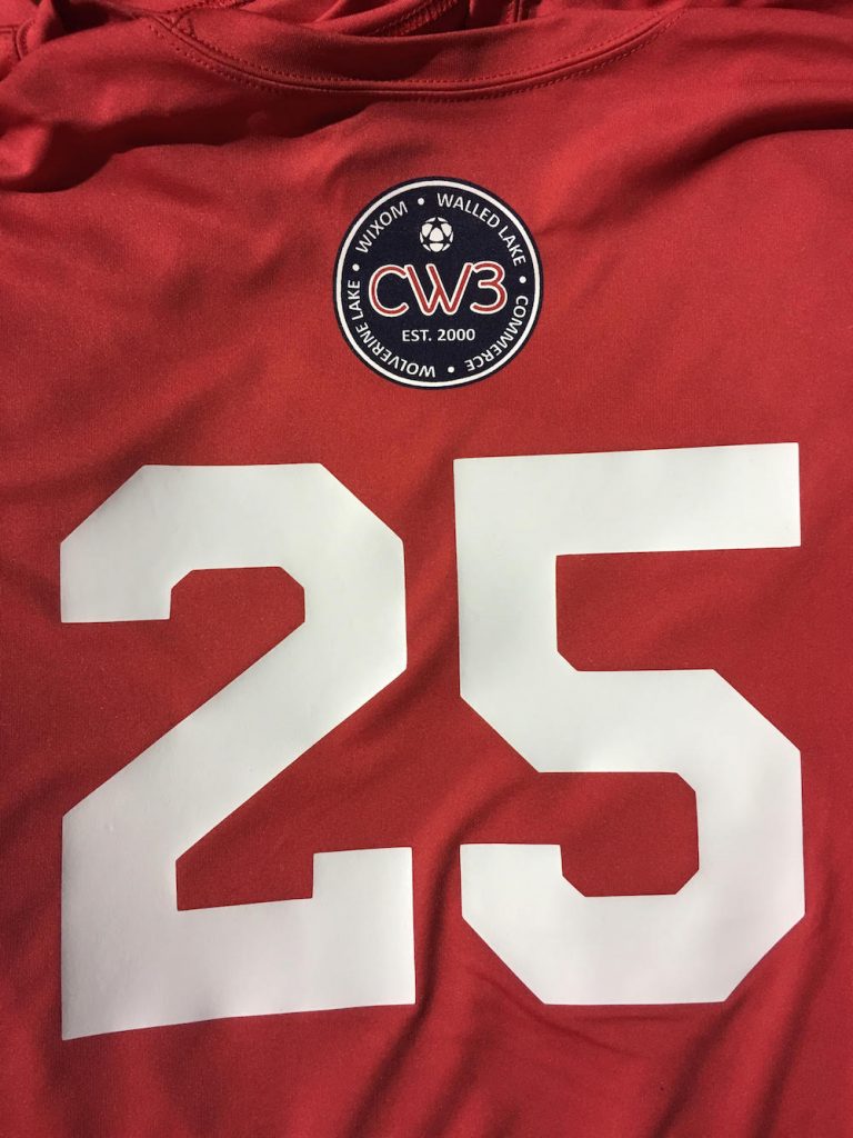 CW3 Soccer Jersey with number and screen printed, featured in Markit Merchandise's blog