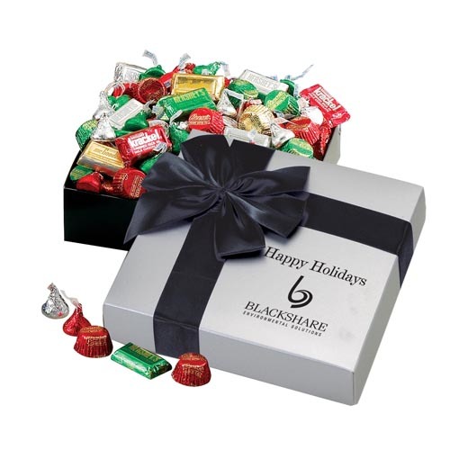 Promotional Hershey's Holiday mix box with assorted chocolates, featured in MarkIt Merchandise's blog