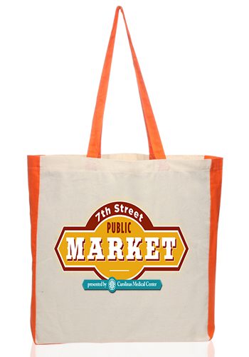 Side Accent Cotton Tote Bags