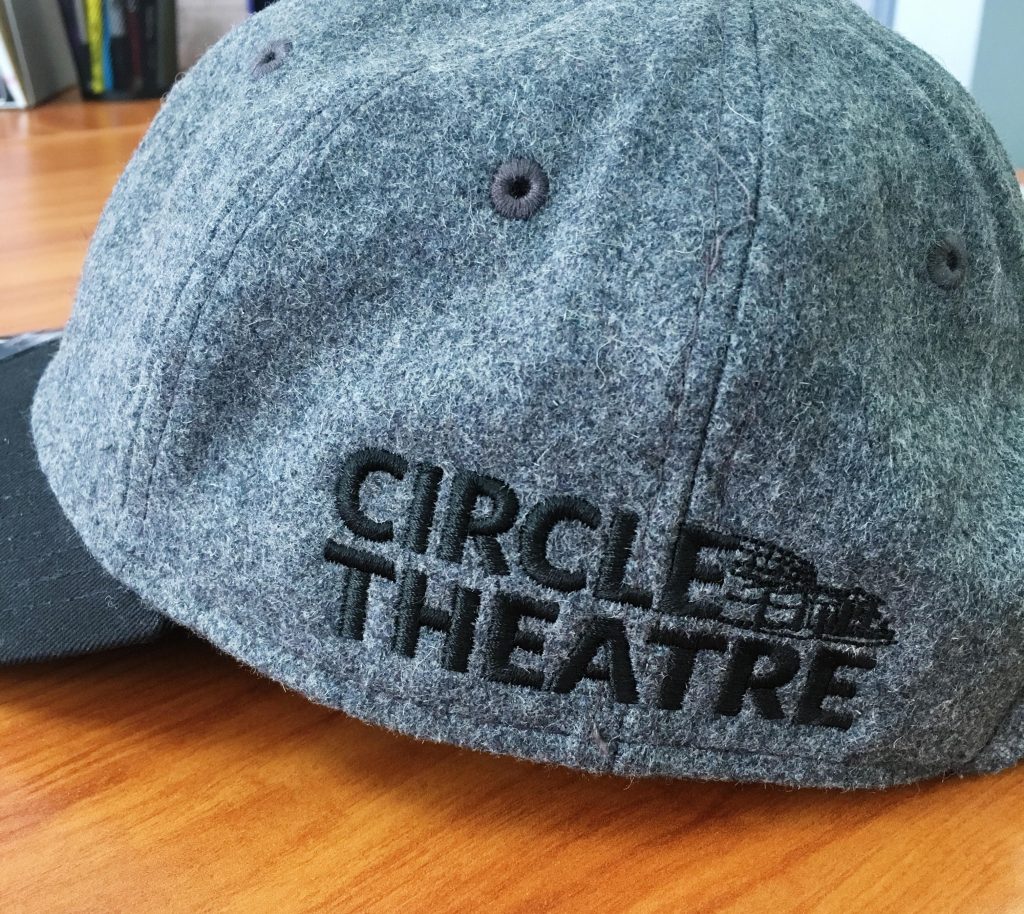 Black Circle Theatre Embroidered Logo on a gray cap